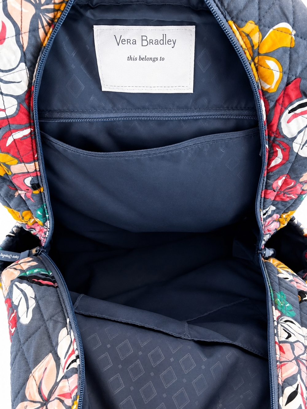 Vera Bradley Essentials Large Backpack "Coastal Paradise" Quilted Travel Laptop - Picture 8 of 16